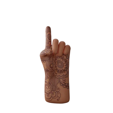 Free Finger up gesture  3D Illustration