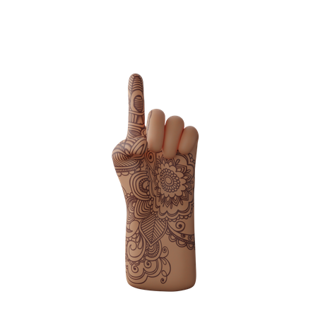 Free Finger up gesture  3D Illustration