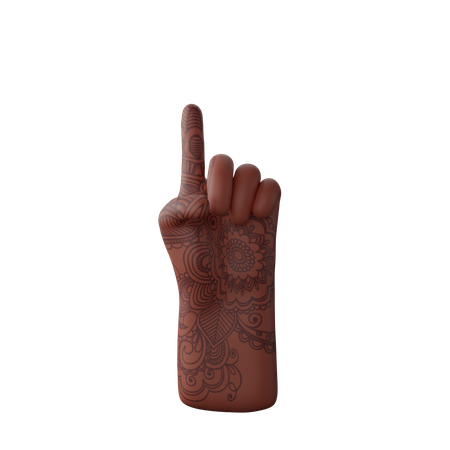 Free Finger up gesture  3D Illustration