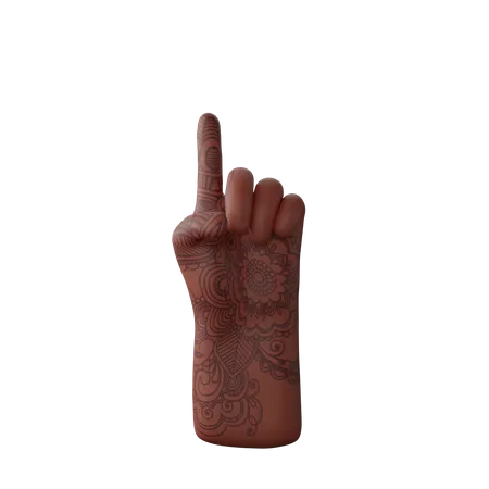 Free Finger up gesture  3D Illustration