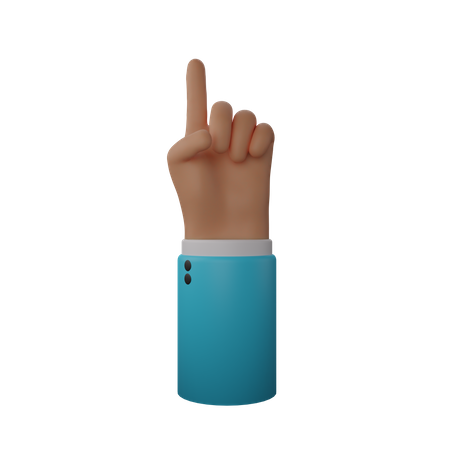 Free Finger up gesture  3D Illustration