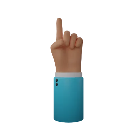 Free Finger up gesture  3D Illustration