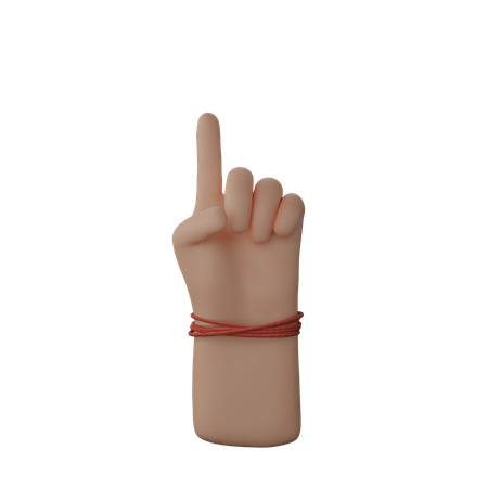 Free Finger up gesture  3D Illustration