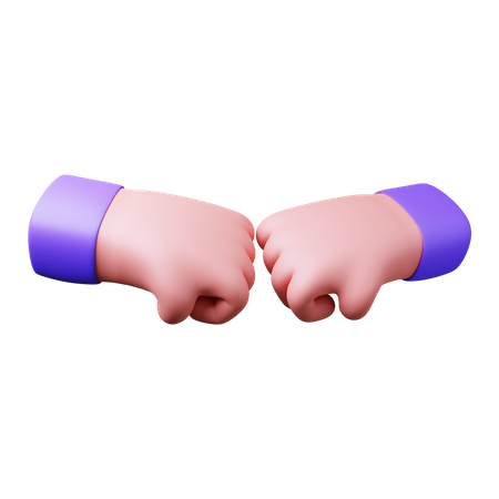 Free Fist Bump Gesture  3D Illustration