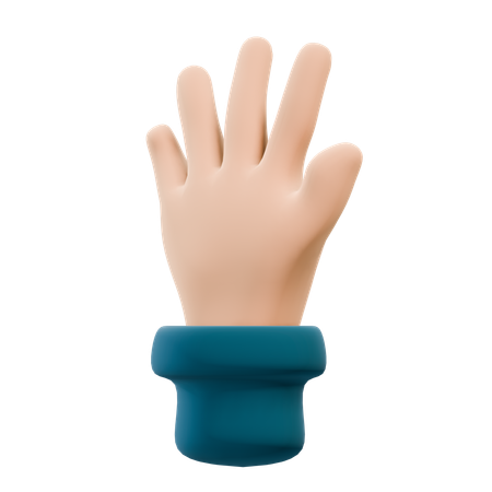 Free Five Fingers Hand Gesture  3D Icon