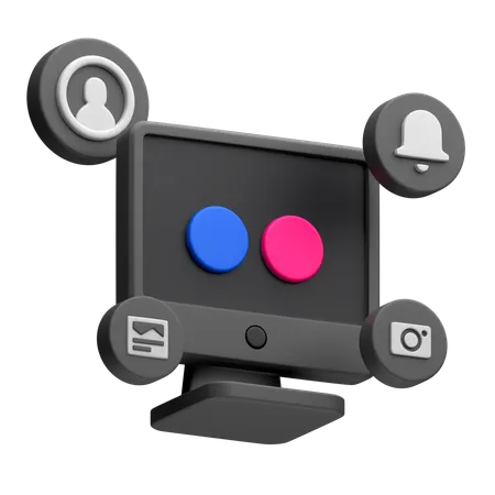 Free 데스크탑 모니터의 flickr  3D Icon