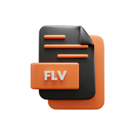 Free Flv File  3D Icon