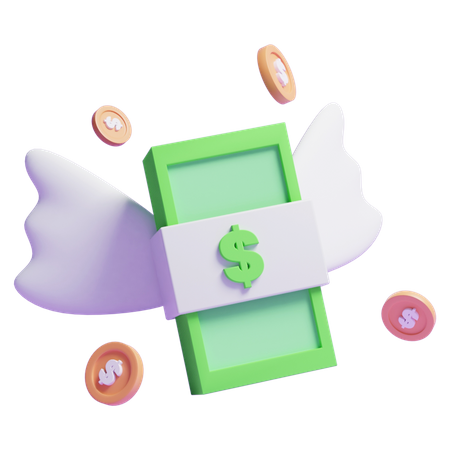 Free Flying Money  3D Icon