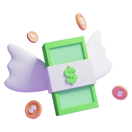 Free Flying Money  3D Icon