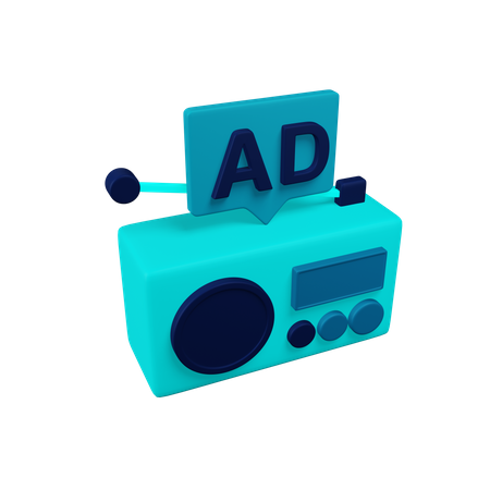 Free FM radio advertisement  3D Icon