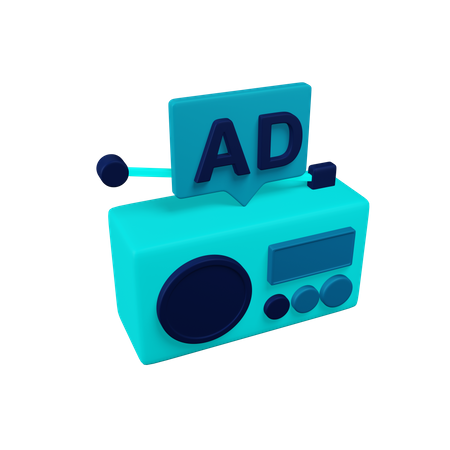Free FM radio advertisement 3D Illustration
