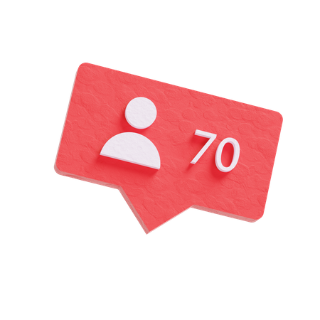 Free Follow Notification  3D Icon