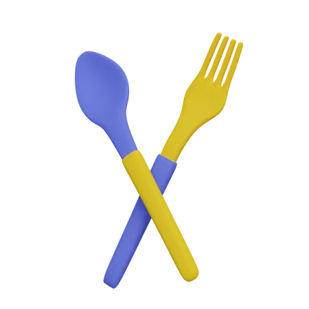 Free Fork And Spoon  3D Icon