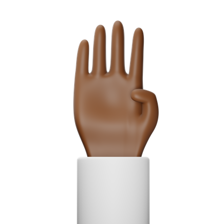 Free Four Fingers Hand Gesture  3D Icon