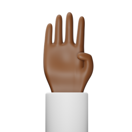 Free Four Fingers Hand Gesture  3D Icon