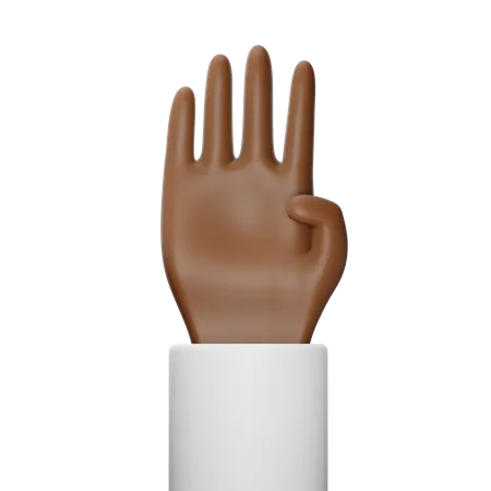 Free Four Fingers Hand Gesture  3D Icon