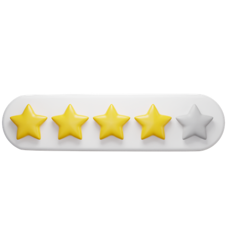 Free Four Star Rating  3D Icon