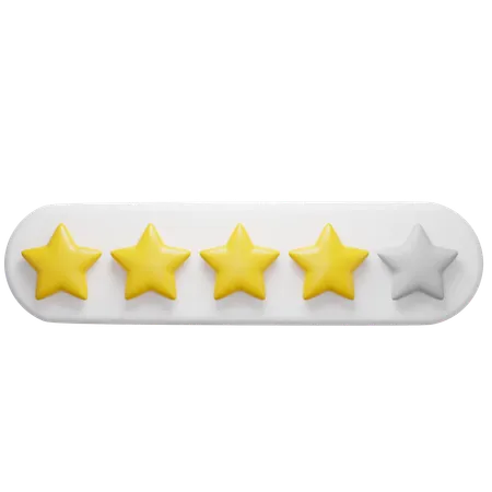 Free Four Star Rating  3D Icon