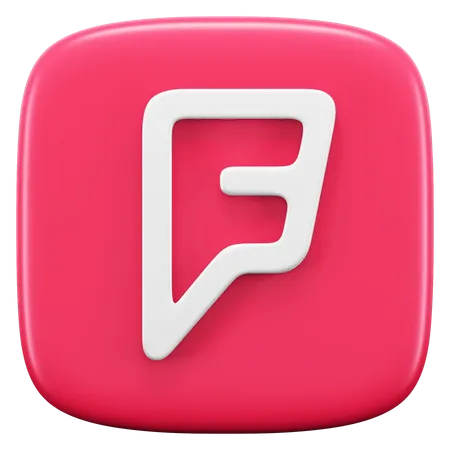 Free Simplified Version Of The Foursquare Logo 3D Icon