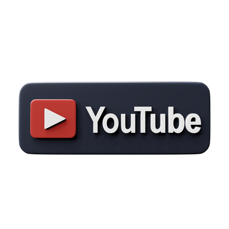 Free 無料の Youtube 3D アイコン 黒  3D Icon