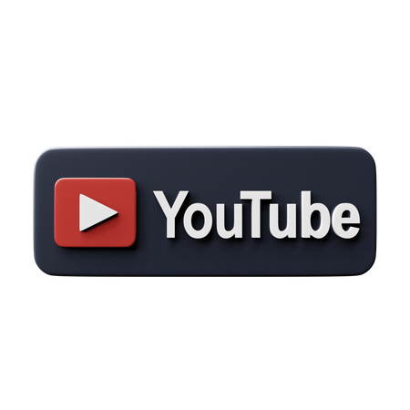 Free Free Youtube 3D Icon black 3D Icon