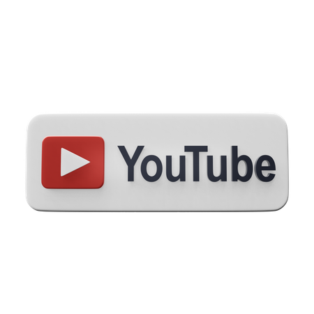 Free Free Youtube 3D Icon white 3D Icon