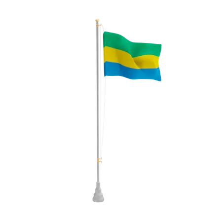 Free Gabão  3D Flag