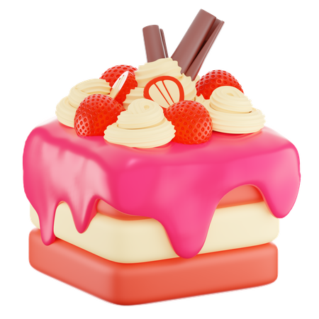 Free Gâteau aux fraises  3D Icon