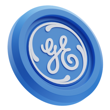 Free General Electric Logo auf blauer runder Münze  3D Icon