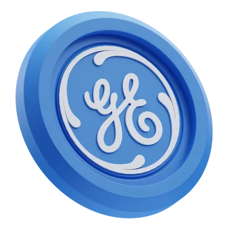 Free General Electric Logo auf blauer runder Münze  3D Icon