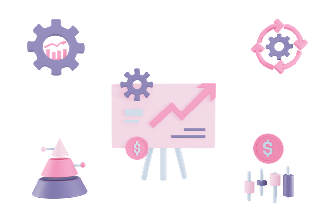 Free Gerenciamento de apresentação de negócios  3D Icon