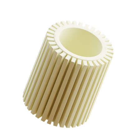 Free Gerippter Zylinder min  3D Icon