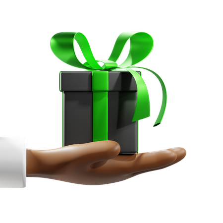 Free Geschenkbox mit Hand  3D Icon