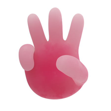 Free Geste à trois doigts  3D Illustration