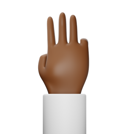 Free Geste de la main à trois doigts  3D Icon