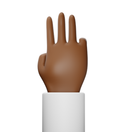 Free Geste de la main à trois doigts  3D Icon