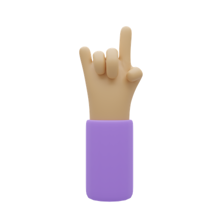 Free Geste de la main avec un doigt  3D Icon