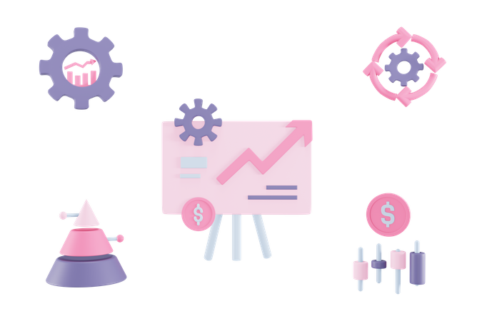 Free Gestión de presentaciones de negocios  3D Icon