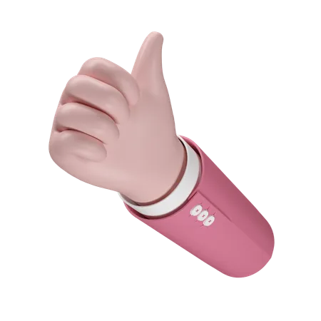 Free Gesto de la mano con el pulgar hacia arriba  3D Icon