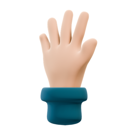 Free Gesto de la mano de cinco dedos  3D Icon