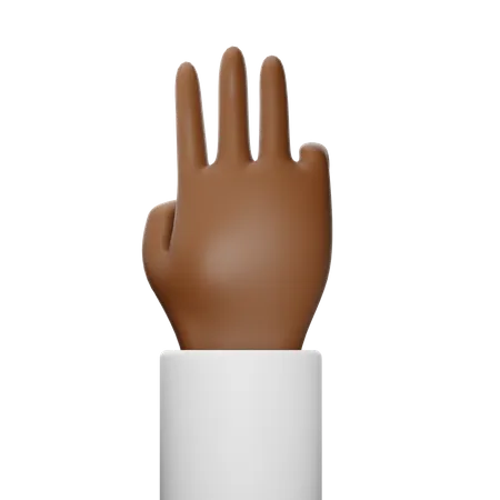 Free Gesto de la mano con tres dedos  3D Icon