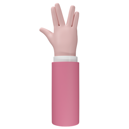 Free Gesto de la mano palma  3D Icon