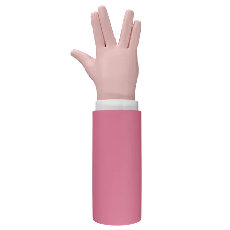 Free Gesto de la mano palma  3D Icon