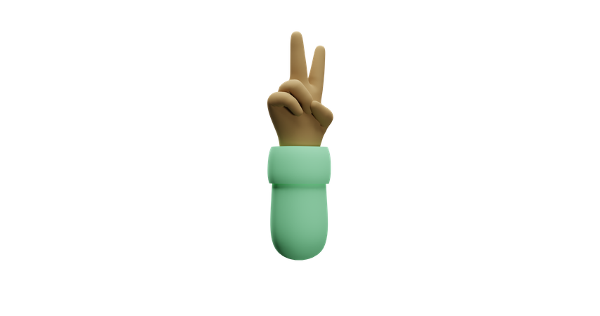 Free Gesto de paz con la mano  3D Illustration