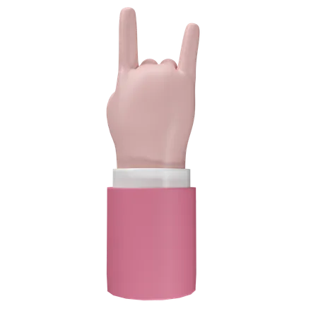 Free Gesto de la mano de roca  3D Icon