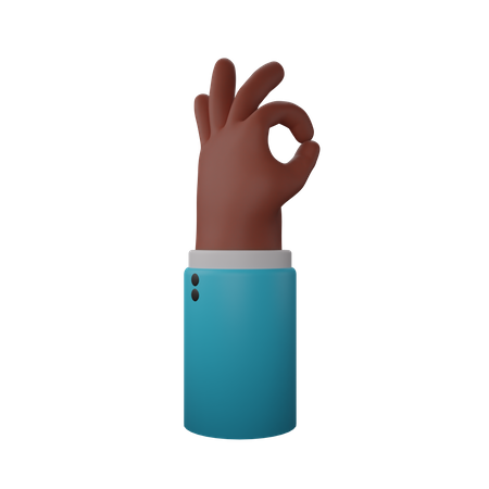 Free Bien gesto con la mano  3D Illustration