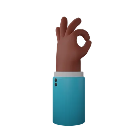 Free Bien gesto con la mano  3D Illustration