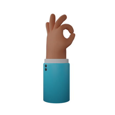 Free Bien gesto con la mano  3D Illustration