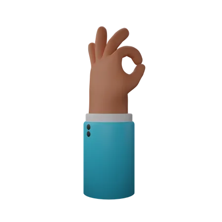 Free Bien gesto con la mano  3D Illustration