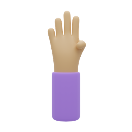 Free Gesto de quatro dedos  3D Icon